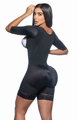 Colombian Tropics -  Harmony High Back Bodysuit With Sleeves