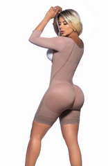 Colombian Tropics -  Harmony High Back Bodysuit With Sleeves