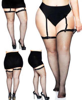 Hosiery 9027Q - Leg Avenue Fishnet Thigh High Plus Size