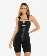 Hook closure high compression bodysuit with zip crotch - Style 461