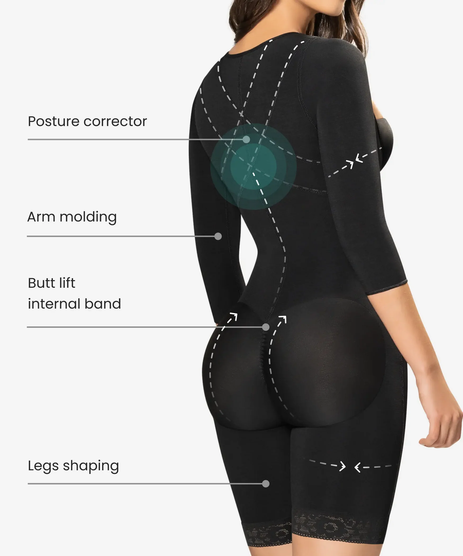 Arm shaping gradual compression bodysuit - Style 294