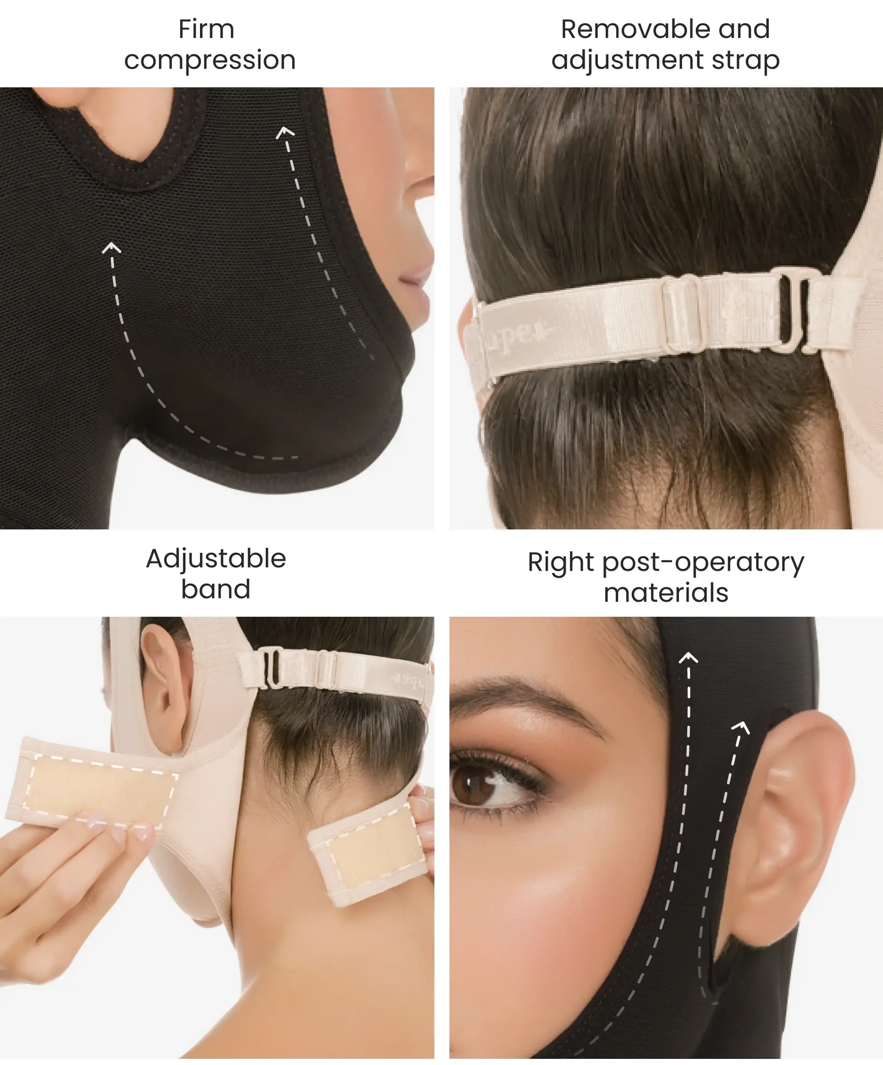 Post surgery compression face wrap - Style 356