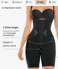 Hook closure bodysuit with zip crotch - Style 463