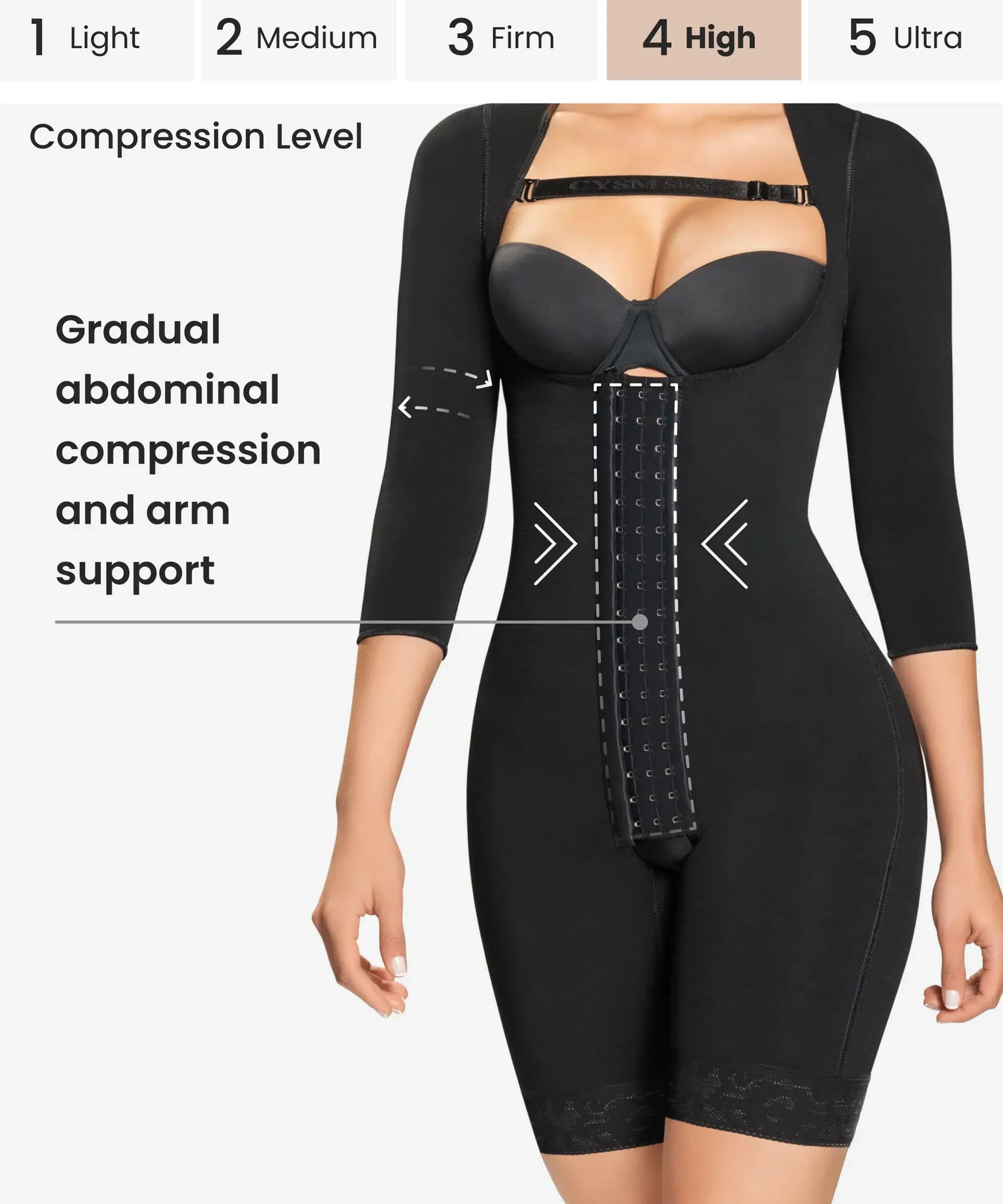 Arm shaping gradual compression bodysuit - Style 294