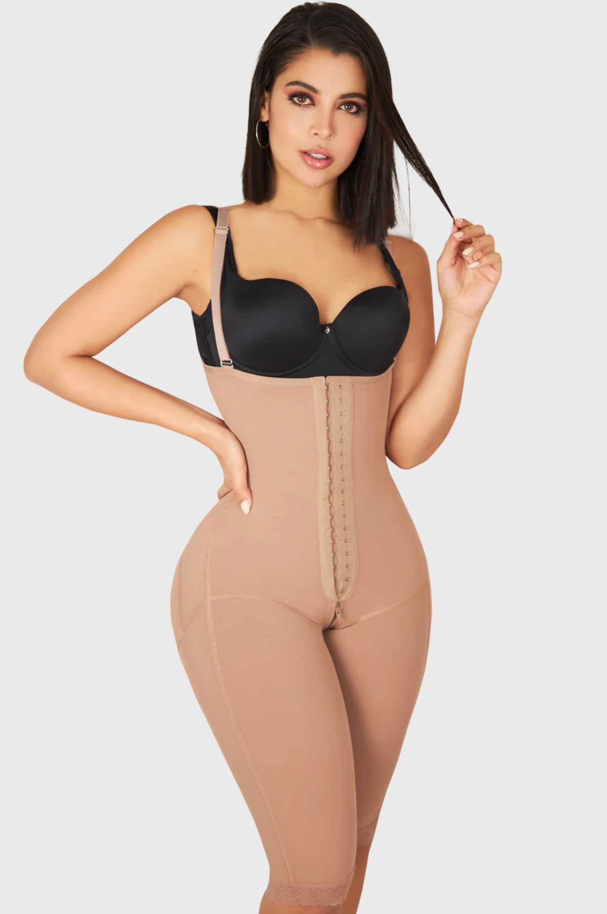 Jackie London 3011 - Long Bodyshaper With Covered Back And Perineal Zipper